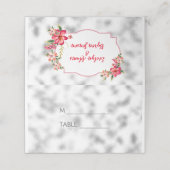 Carte De Placement Fleurs roses Verre bleu (Extérieur déplié)