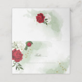 Carte De Placement fleurs rouges et blanches verdure (Extérieur déplié)