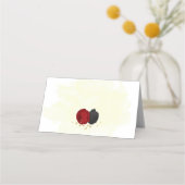 Carte De Placement fleurs rouges et noires or mariage botanique pl (Dos)