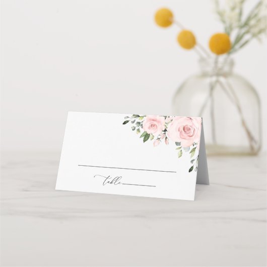 Carte De Placement Fleurs Rouges, Fleurs Roses, Verdure, Mariage (Devant)