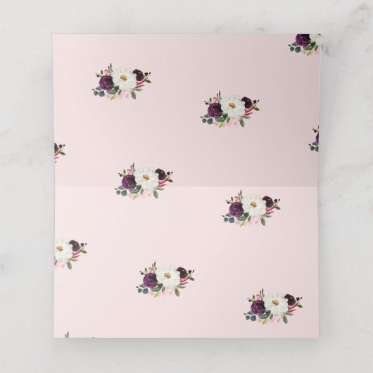 Carte De Placement Fleurs rustiques d'aquarelle de fleur de (Intérieur déplié)