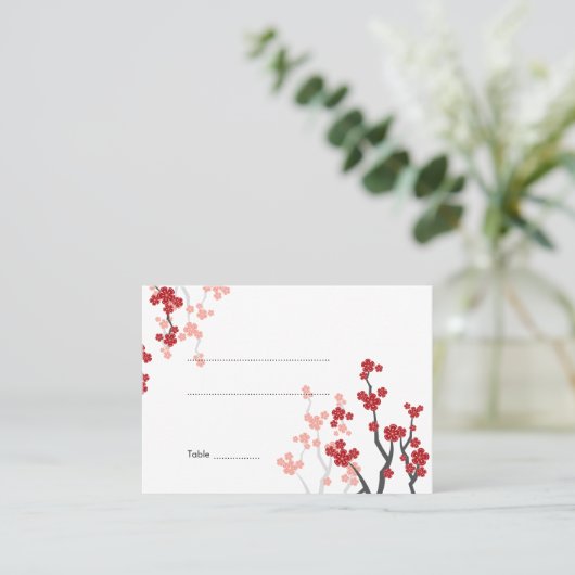 Carte De Placement Fleurs Sakura Fleurs rouges Cerisiers fleurs Maria (Debout devant)
