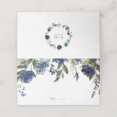 Carte De Placement Fleurs sauvages bleus et Mariage verdoyant (Extérieur déplié)