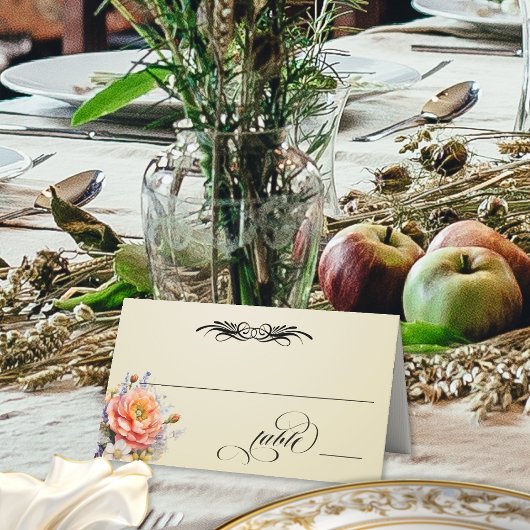 Carte De Placement Fleurs sauvages & Calligraphie - Blé