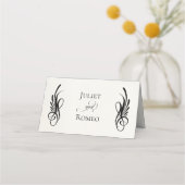 Carte De Placement Fleurs sauvages & Calligraphie - Crème (Dos)