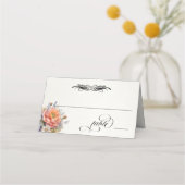 Carte De Placement Fleurs sauvages & Calligraphie - Crème (Devant)