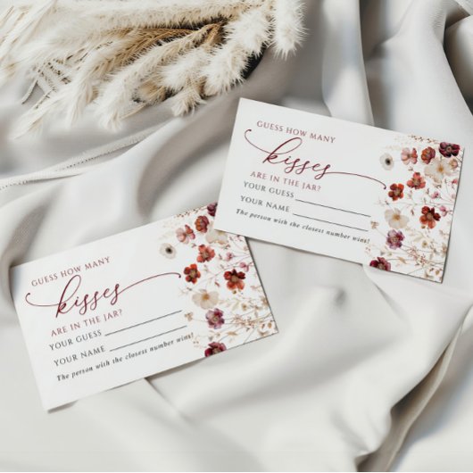 Carte De Placement Fleurs sauvages d'automne Combien de baisers Douch