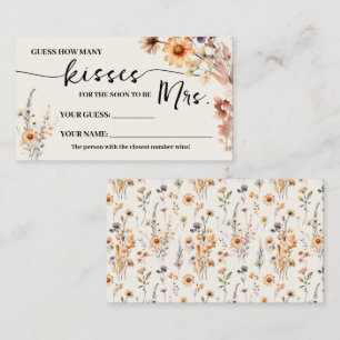 Carte De Placement Fleurs sauvages d'automne Combien de baisers pour 