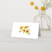Carte De Placement Fleurs sauvages de tournesols rustiques Noms de da (Dos)