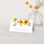 Carte De Placement Fleurs sauvages de tournesols rustiques Noms de da (Devant)
