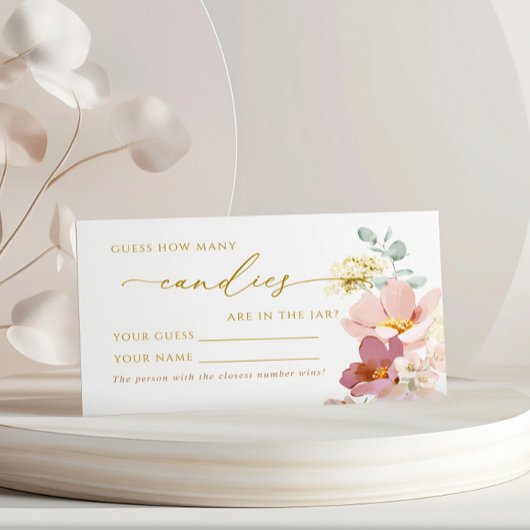 Carte De Placement Fleurs sauvages roses Combien de bonbons de douche