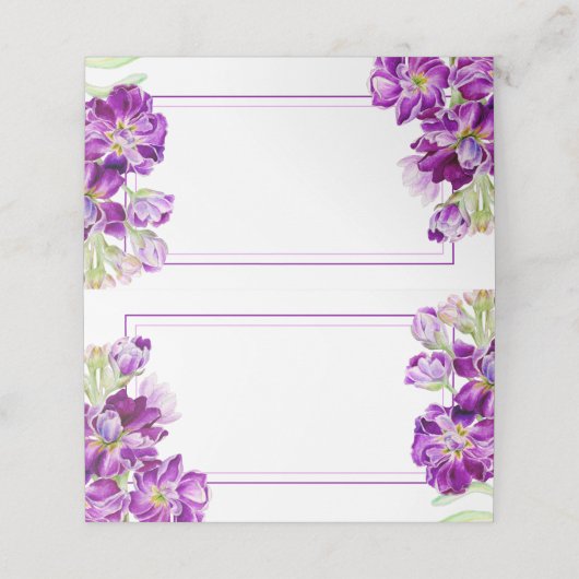 Carte De Placement Fleurs stocks parfumées du soir mariage violet (Extérieur déplié)