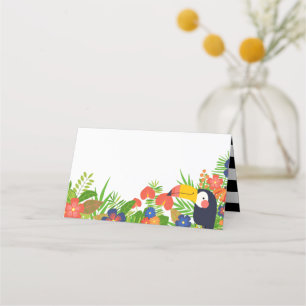 Carte De Placement Fleurs Toucan & Tropical