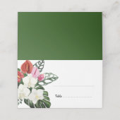Carte De Placement Fleurs tropicales Aquarelle Monstera Mariage feuil (Extérieur déplié)