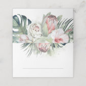 Carte De Placement Fleurs tropicales roses Mariage de plage (Extérieur déplié)