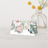 Carte De Placement Fleurs tropicales roses Mariage de plage (Dos)