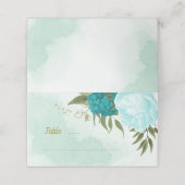 Carte De Placement fleurs turquoise vert feuille (Extérieur déplié)