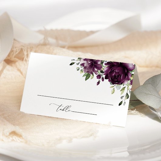 Carte De Placement Fleurs violettes, Fleurs de prunes, Boho, Mariage