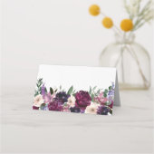 Carte De Placement Fleurs violettes luxuriantes | Mariage romantique (Dos)