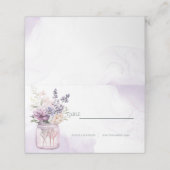 Carte De Placement Fleurs violettes Mason Jar Réception de mariage fl (Extérieur déplié)