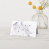 Carte De Placement fleurs violettes vert feuille géométrique (Dos)