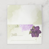 Carte De Placement fleurs violettes vert feuilles (Extérieur déplié)