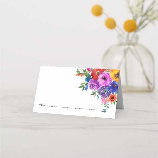 Carte De Placement Fleurs vives et audacieuses (Devant)
