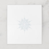 Carte De Placement Flocon de neige bleu glace Élégant Mariage d'hiver (Extérieur déplié)
