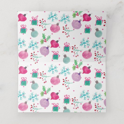 Carte De Placement Flocon de neige de Noël à la main (Intérieur déplié)