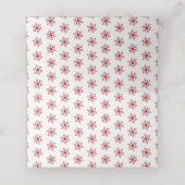 Carte De Placement Flocon de neige rouge, gris, mariage d'hiver escor (Intérieur déplié)