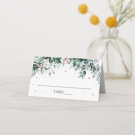 Carte de placement Flocons de neige rouges Feuilla (Devant)