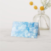 Carte De Placement Flocons de Noël sur un fond bleu (Dos)