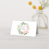 Carte De Placement Floral blanc rose pâle (Dos)