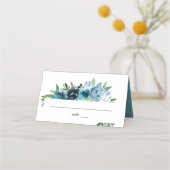 Carte De Placement Floral bleu Dusty 2 version 2 (Devant)
