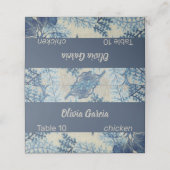 Carte De Placement Floral bleu pointillé (Extérieur déplié)