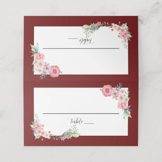 Carte De Placement Floral Bourgogne (Extérieur déplié)