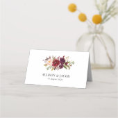 Carte De Placement Floral Bourgogne Moderne Et Brut (Dos)
