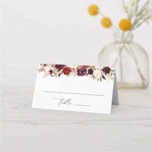 Carte De Placement Floral Bourgogne Moderne Et Brut