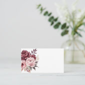 Carte De Placement Floral Bourgogne rose Aquarelle Peony Mariage (Debout devant)