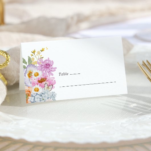 Carte De Placement Floral brillant
