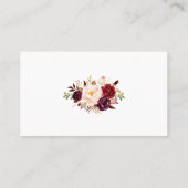 Carte De Placement Floral Burgundy Gold Mariage Nom réservé (Dos)