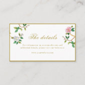 Carte De Placement Floral Chinoisorie QR code détails du mariage (Devant)
