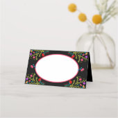 Carte De Placement Floral de Fiesta mexicaine avec cadre de nom (Devant)