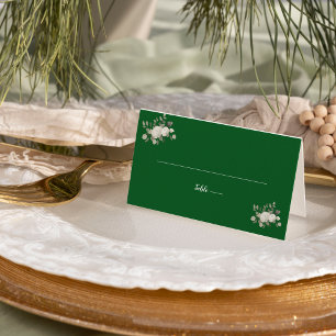 Carte De Placement Floral d'hiver   Carte Mariage verte