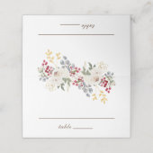 Carte De Placement Floral d'hiver Roses blanches Berries rouges Maria (Extérieur déplié)