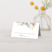 Carte De Placement Floral d'hiver Roses blanches Berries rouges Maria (Dos)