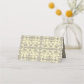 Carte De Placement Floral d'ivoire et de gris (Dos)