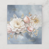 Carte De Placement Floral Drama Mariage Blue ID1022 (Extérieur déplié)