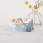 Carte De Placement Floral Drama Mariage Blue ID1022 (Dos)