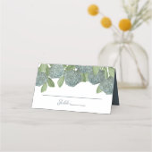 Carte De Placement Floral Dusty Blue Hydrangea Simple Élégant (Devant)